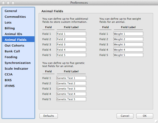 Animal Custom Fields Preference Pane