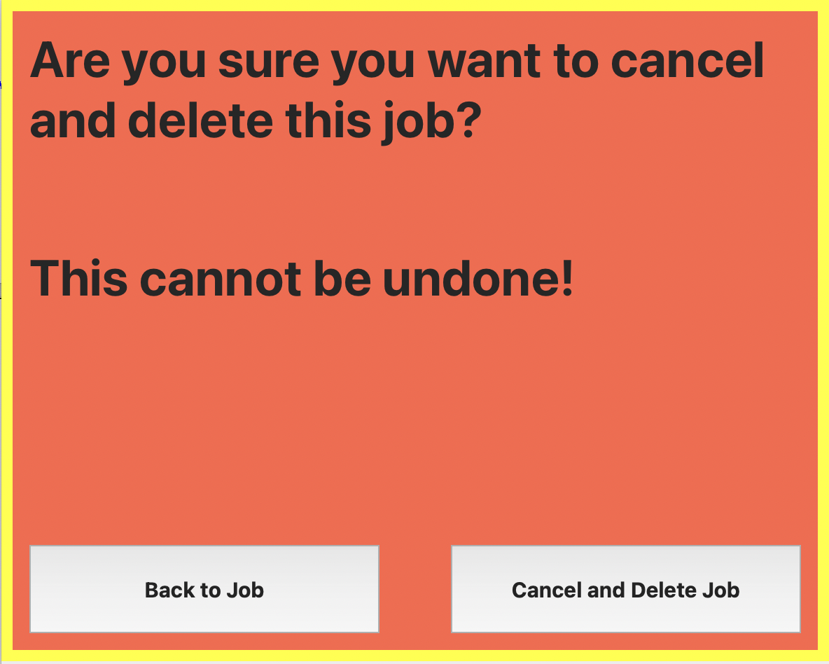 Cancel Chuteside Job